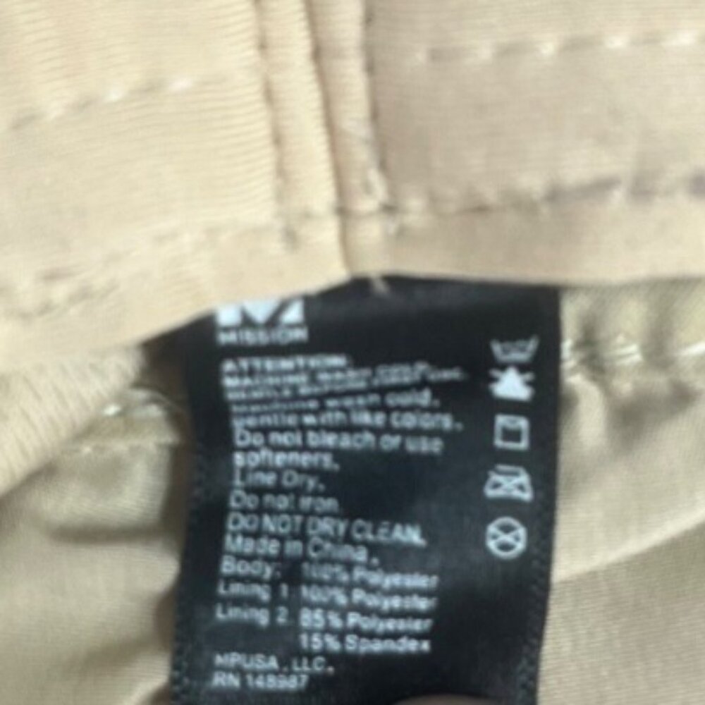 Mission Boonie Hat Snap Brim Drawstring Beige Camo Trim Outdoor Sun Protection - Picture 6 of 6